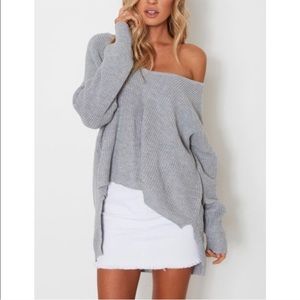 Grey knit sweater